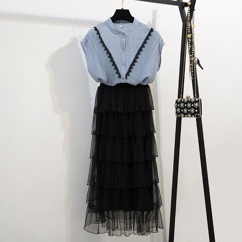 Womens Two Piece Sets Summer Elegant Ruffles Blouse and Skirt Maxi Skirts 2 Pieces Set Suits French Style Outfit 2PCS Clothes
Womens Two Piece Sets Summer Elegant Ruffles Blouse and Skirt Maxi Skirts 2 Pieces Set Suits French Style Outfit 2PCS Clothes