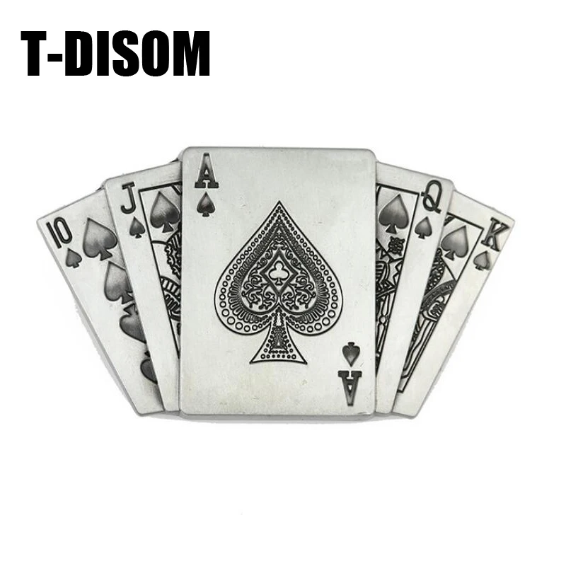 

T-DISOM Lucky Apadesstraight flush belt buckles Dropship Zinc Alloy Poker Buckles For 4cm Wide Belt Men Women Jeans 10.3cm*5.9cm