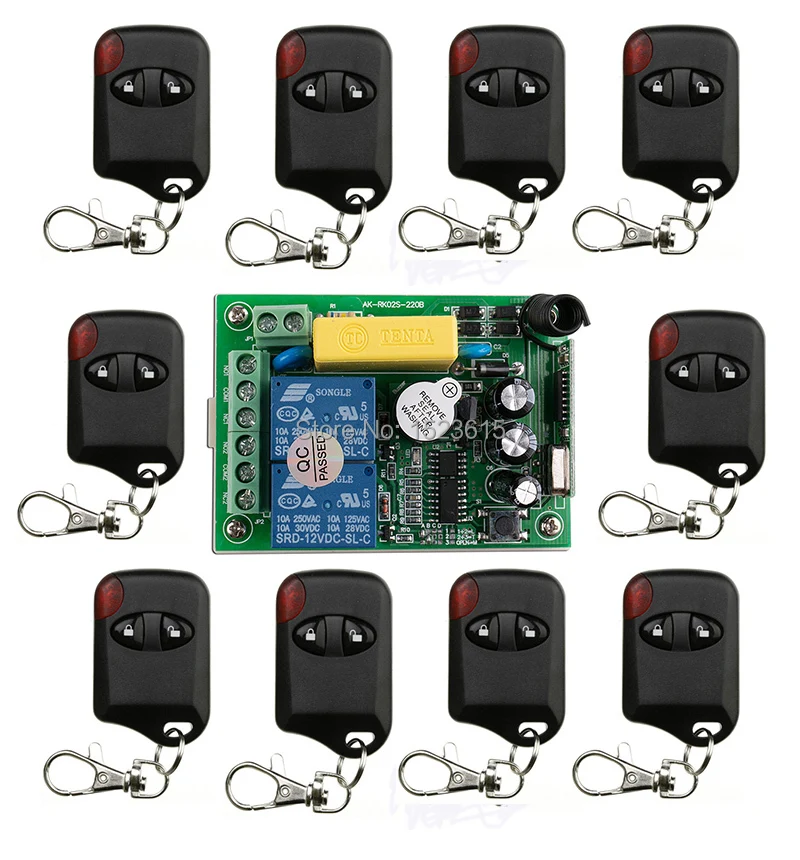 AC220V 2CH Wireless Remote Control Switch System teleswitch 1*Receiver +10*cat eye Transmitters for Appliances Gate Garage Door 
AC220V 2CH Wireless Remote Control Switch System teleswitch 1*Receiver +10*cat eye Transmitters for Appliances Gate Garage Door