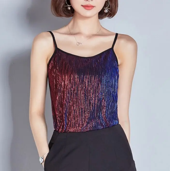 6 Colors Size M-3XL Women Patchwork Mesh Shinning Camis Tops Female Sleeveless T-shirts Tees Tanks Top Clothing for Woman
6 Colors Size M-3XL Women Patchwork Mesh Shinning Camis Tops Female Sleeveless T-shirts Tees Tanks Top Clothing for Woman