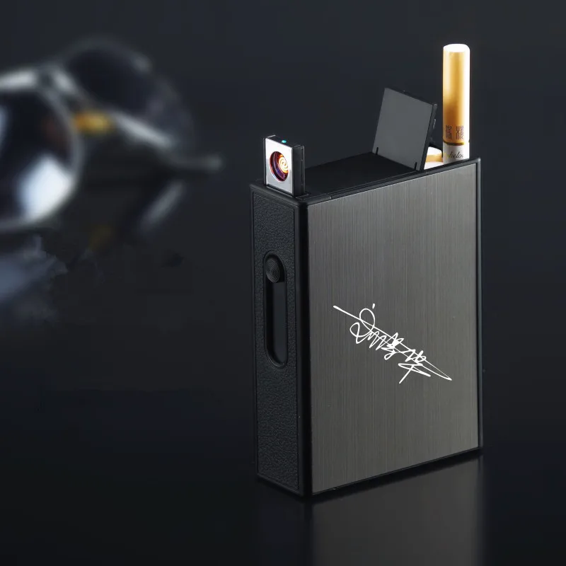 New Ciagrette Holder Box with USB Electronic Lighters Flameless Windproof Tobacco Cigarette Case Lighter
New Ciagrette Holder Box with USB Electronic Lighters Flameless Windproof Tobacco Cigarette Case Lighter
