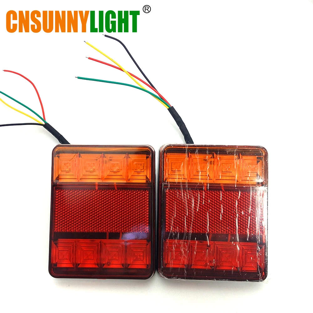 CNSUNNYLIGHT - Luces traseras de advertencia para coche y camión, impermeables, para remolques, caravanas, 12 V CC, 24 V (8 unidades)