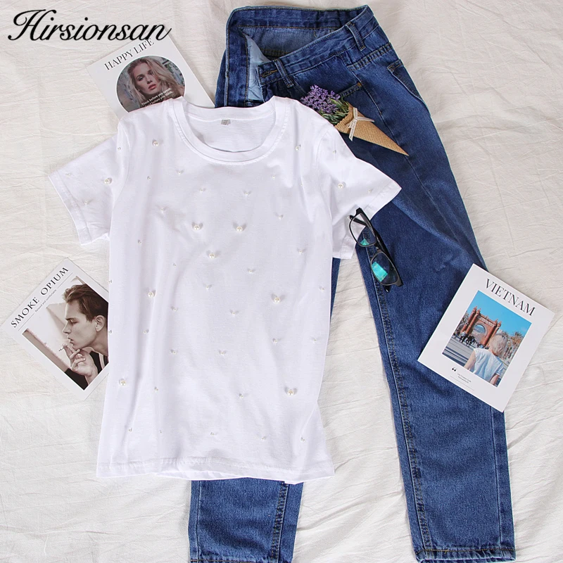 Hirsionsan Pearls Beading T Shirt Women 2019 Summer Solid Cotton Casual Harajuku Tops Tees Short Sleeve Korean Tshirt Female
Hirsionsan Pearls Beading T Shirt Women 2019 Summer Solid Cotton Casual Harajuku Tops Tees Short Sleeve Korean Tshirt Female