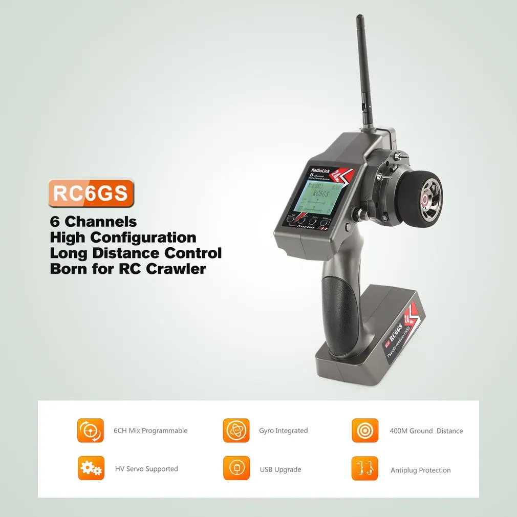 RadioLink RC6GS Transmitter 2.4G 6CH RC Car Boat Controller Transmitter&R6FG Gyro Inside Receiver for RC Car Boat
RadioLink RC6GS Transmitter 2.4G 6CH RC Car Boat Controller Transmitter&R6FG Gyro Inside Receiver for RC Car Boat