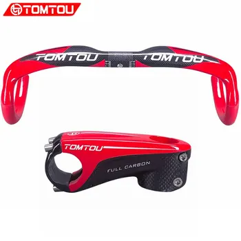 TOMTOU Full 3K Carbon Fibre Road Cycling Handlebars 400/420/440mm + Bicycle Stem 80/90/100/110mm Bike Road Parts Red - TM8T13
TOMTOU Full 3K Carbon Fibre Road Cycling Handlebars 400/420/440mm + Bicycle Stem 80/90/100/110mm Bike Road Parts Red - TM8T13