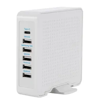 Universal 6 Ports USB 3.1 Type-C Quick Charger 5V 10A Mobile Phone Desktop Charger with Stand USB Charger US/EU/UK Plug FS
Universal 6 Ports USB 3.1 Type-C Quick Charger 5V 10A Mobile Phone Desktop Charger with Stand USB Charger US/EU/UK Plug FS