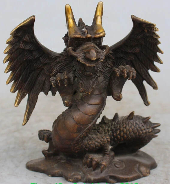 004143 7" Chinese Collected Bronze Gilt Doughty Animal Flying Dragon Animal Statue
004143 7" Chinese Collected Bronze Gilt Doughty Animal Flying Dragon Animal Statue