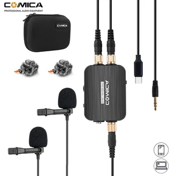 Comica CVM-D03 STC Dual-head Lavalier Lapel Microphone Omnidirectional Clip-on Interview Microphone for Type-c/3.5mm Smartphone
Comica CVM-D03 STC Dual-head Lavalier Lapel Microphone Omnidirectional Clip-on Interview Microphone for Type-c/3.5mm Smartphone