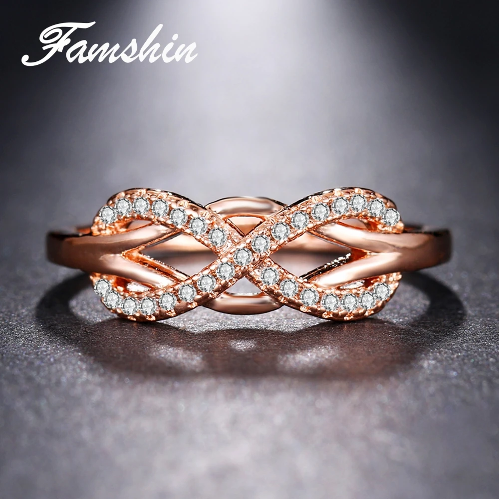 FAMSHIN Cubic Zirconia Crystal Infinite Rings For Women 2018 Fashion Design Statement Rose Gold Sliver Color Ring Wedding Jewelr
FAMSHIN Cubic Zirconia Crystal Infinite Rings For Women 2018 Fashion Design Statement Rose Gold Sliver Color Ring Wedding Jewelr