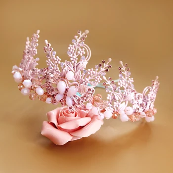 New Handmade Alloy Beaded Jewelry High End Bridal Tiara Rhinestone Wedding Dress Headdress Ornaments Painted Pink Crystal Crown
New Handmade Alloy Beaded Jewelry High End Bridal Tiara Rhinestone Wedding Dress Headdress Ornaments Painted Pink Crystal Crown