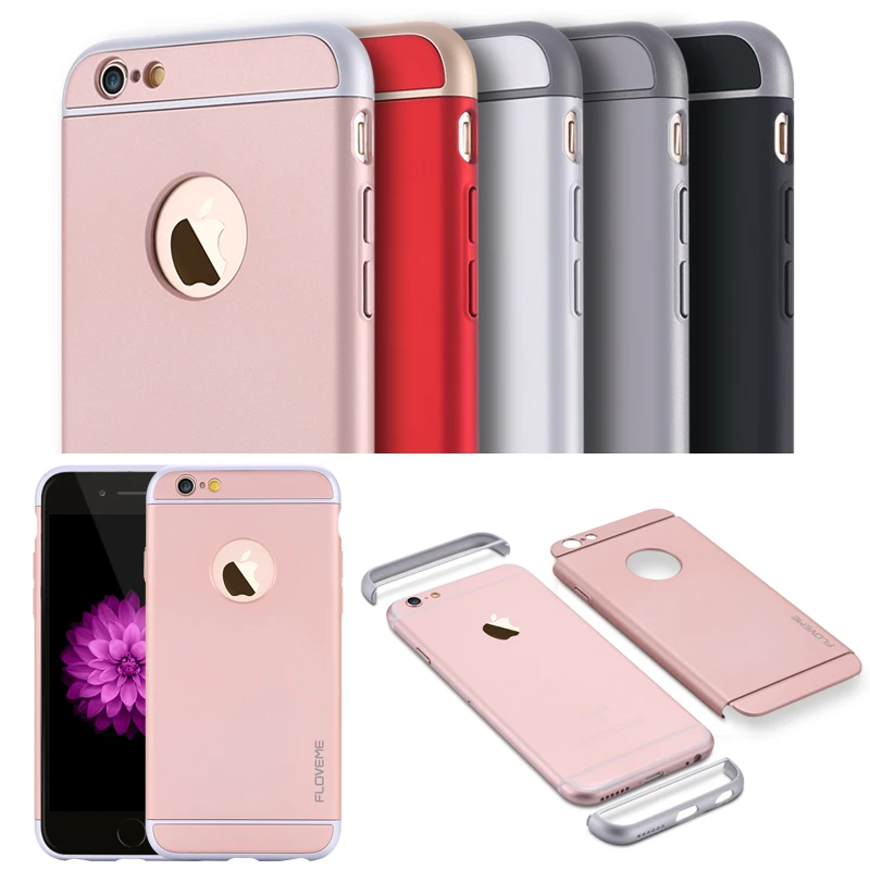 FLOVEME Hard Plastic Back Cover for iPhone 6/6S/Plus 3-in-1