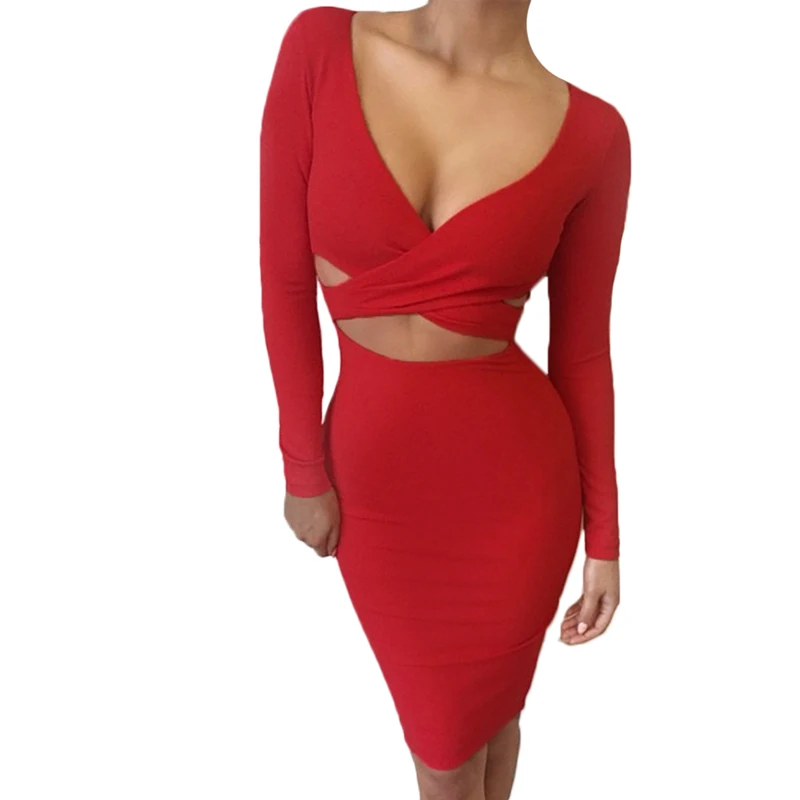 New Spring Deep V-neck Wrap Dress long Sleeve Solid Bodycon Party Dress Sexy Women Elegant Knee-Length Pencil Dresses S-XXL
New Spring Deep V-neck Wrap Dress long Sleeve Solid Bodycon Party Dress Sexy Women Elegant Knee-Length Pencil Dresses S-XXL