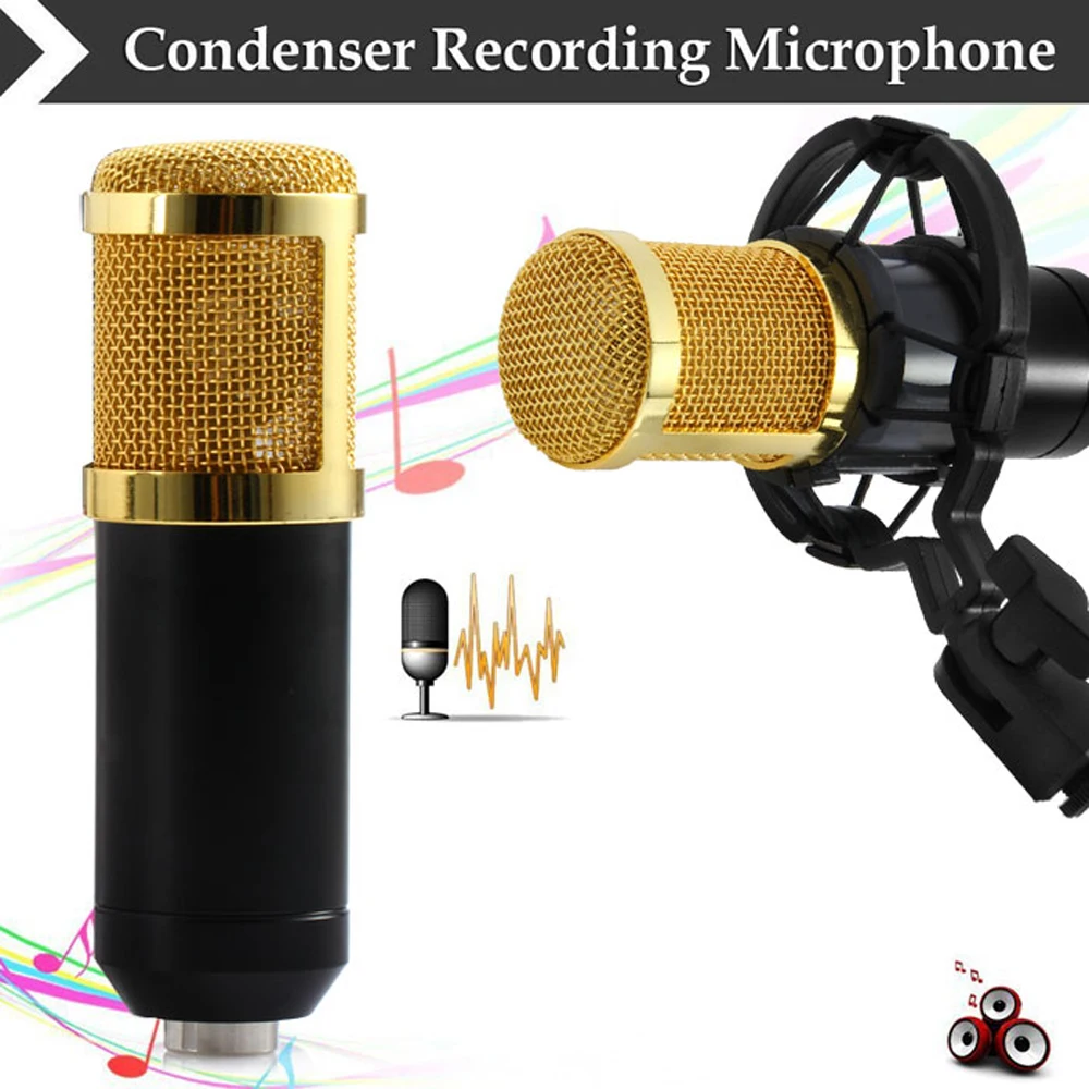 LEIHAO BM800 Professional Dynamic Condenser Wired Microphone Mic Sound Studio for Recording Kit KTV Karaoke with Shock Mount | Электроника