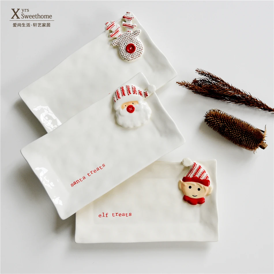 Rectangle Embossed plate Simple home Christmas snack plate Reindeer Elf guest plate Xmas decoration hanging plate candy Tray
Rectangle Embossed plate Simple home Christmas snack plate Reindeer Elf guest plate Xmas decoration hanging plate candy Tray