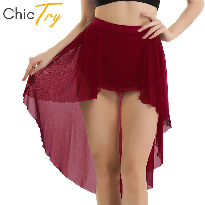ChicTry Solid Color Sheer Mesh Contemporary Lyrical Dance Costumes Women Asymmetrical Ballet Dance Skirt with Built-In Briefs
ChicTry Solid Color Sheer Mesh Contemporary Lyrical Dance Costumes Women Asymmetrical Ballet Dance Skirt with Built-In Briefs