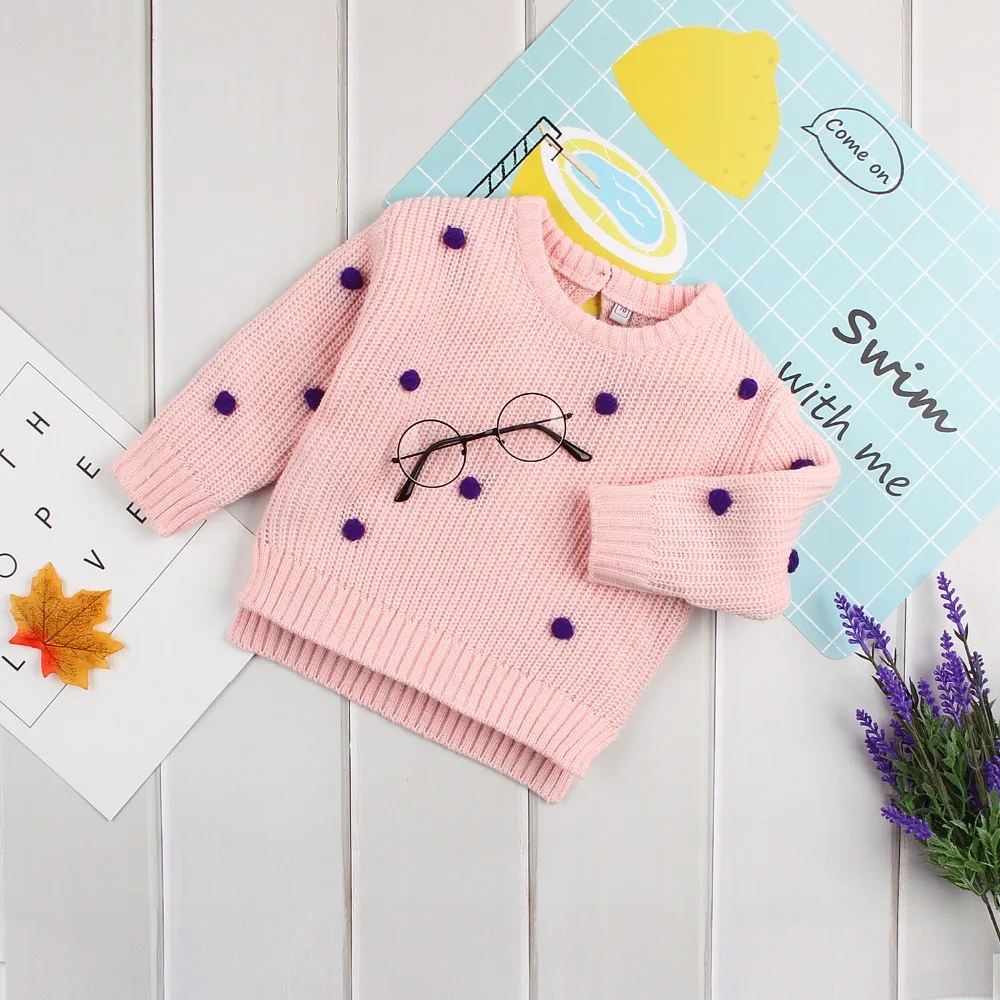 Baby Girls Sweaters Spring Newborn Boys Long Sleeve Knitwear Tops Fashion Dots Crocheted Toddler Infantil Children Wear | Мать и ребенок
