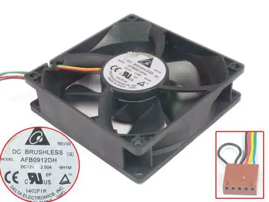 4-проводной вентилятор охлаждения сервера Delta Electronics AFB0912DH 8H1M DC 12 В 2,50 а 90x90x25 мм
4-проводной вентилятор охлаждения сервера Delta Electronics AFB0912DH 8H1M DC 12 В 2,50 а 90x90x25 мм