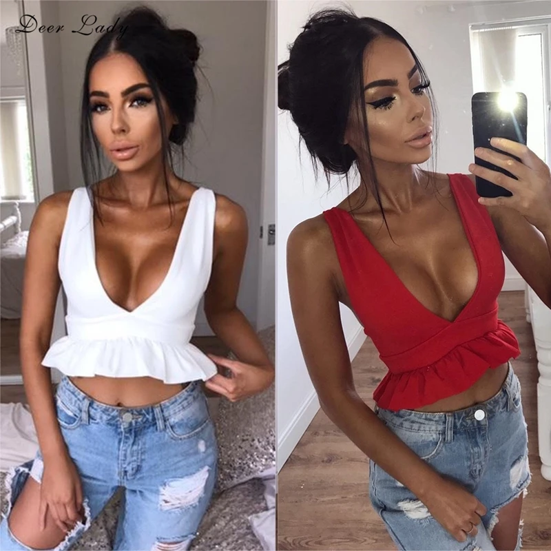 Deer Lady Women Crop Top 2019 Summer Bandage Top Short Red Ruffle Bandage Top Sexy V Neck Bodycon Top for Club Wholesale HL
Deer Lady Women Crop Top 2019 Summer Bandage Top Short Red Ruffle Bandage Top Sexy V Neck Bodycon Top for Club Wholesale HL