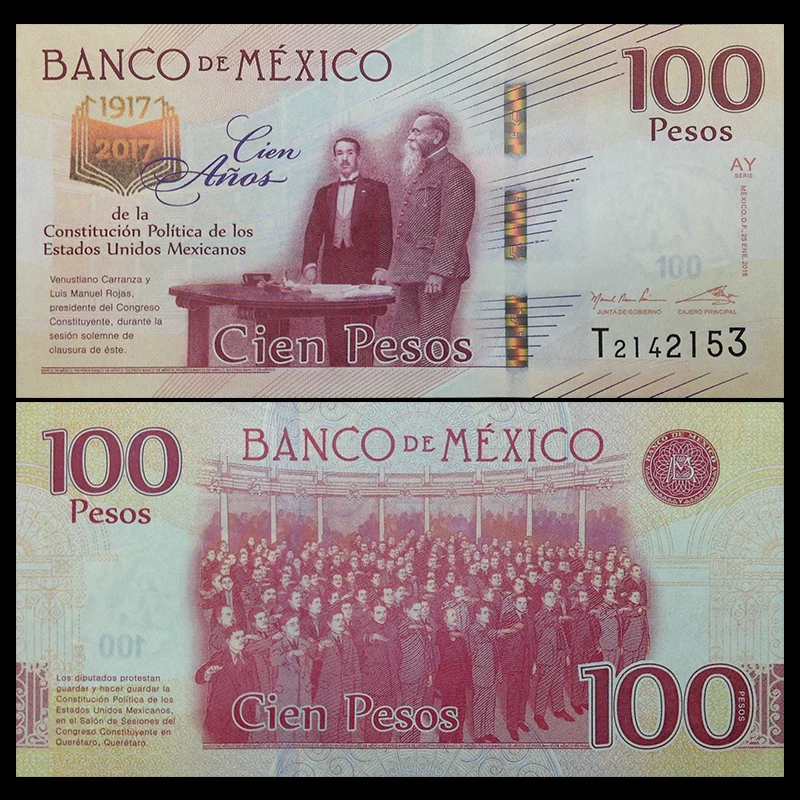 Mexico 100 Pesos, 2016/2017, P-New, UNC, Constitutiona100th COMM., Uncirculated, Collection, Gift, America, Original Paper Notes
Mexico 100 Pesos, 2016/2017, P-New, UNC, Constitutiona100th COMM., Uncirculated, Collection, Gift, America, Original Paper Notes