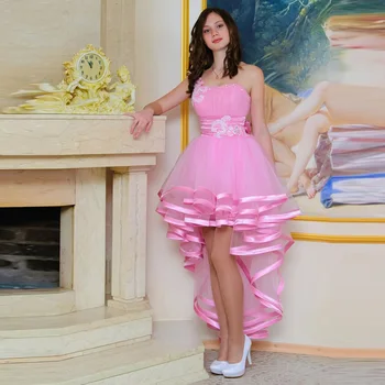Pink Prom Dresses 2019 Strapless Tiered One-Shoulder Tulle Beading Sashes New Arrival Party Dresses
Pink Prom Dresses 2019 Strapless Tiered One-Shoulder Tulle Beading Sashes New Arrival Party Dresses