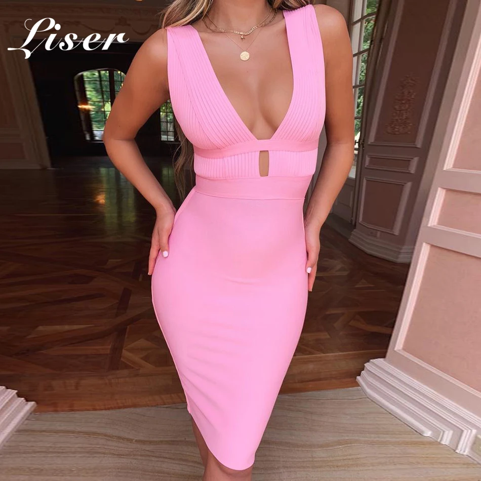 Liser 2019 New Summer Women Dress V Neck Backless Bandage Dress Sexy Bodycon Elegant Club Celebrity Party Pink Dresses Vestidos
Liser 2019 New Summer Women Dress V Neck Backless Bandage Dress Sexy Bodycon Elegant Club Celebrity Party Pink Dresses Vestidos
