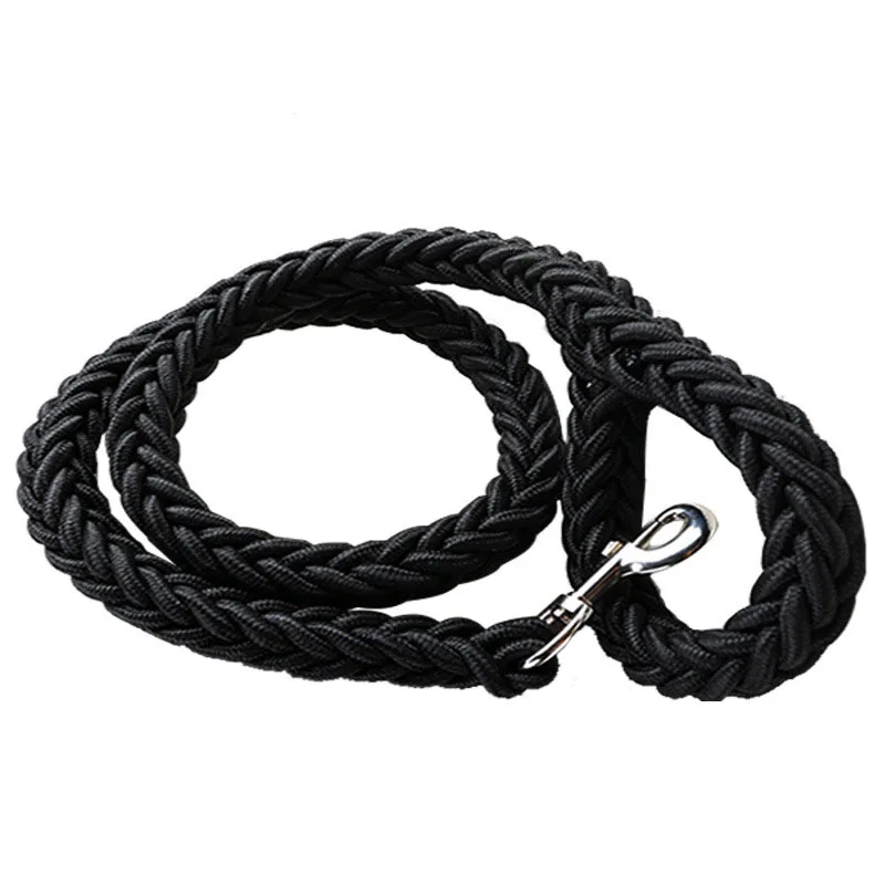 

Heavy & Duty Large Dog Training Leash Black Green Nylon Braided Pet Chain Rope Traction Leash for Medium Big Dogs 120cm 4ft M L