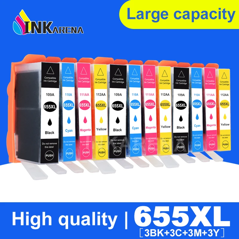 INKARENA 655 Ink Cartridge For HP 655 XL 655XL For HP Deskjet 3525 5525 4615 4625 4525 6520 6525 6625 Printer
INKARENA 655 Ink Cartridge For HP 655 XL 655XL For HP Deskjet 3525 5525 4615 4625 4525 6520 6525 6625 Printer