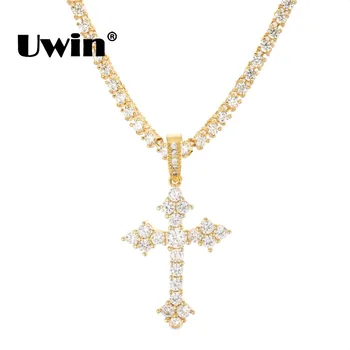 Uwin Cross Pendant Necklace Full Iced Out Cubic Zircon Pendant With 3mm CZ Tennis Link Chain Men/Women Fashion Jewelry
Uwin Cross Pendant Necklace Full Iced Out Cubic Zircon Pendant With 3mm CZ Tennis Link Chain Men/Women Fashion Jewelry