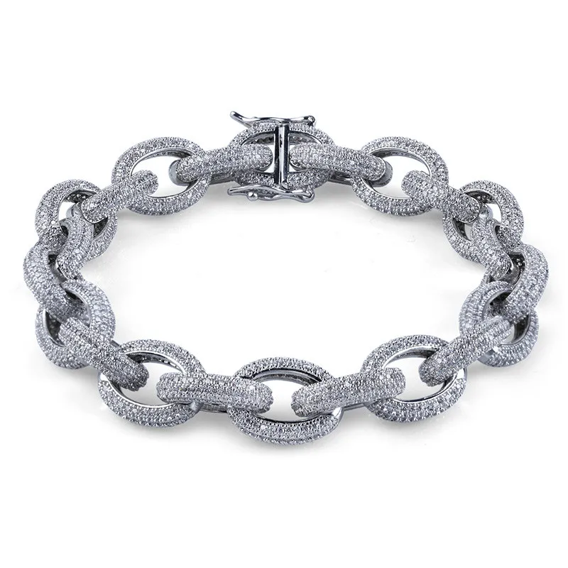 Iced Out Chain Bracelet For Men 2 Colors Micro Pave Zircon Bracelets Hipster Men Celebrity Style Hip Hop Jewelry
Iced Out Chain Bracelet For Men 2 Colors Micro Pave Zircon Bracelets Hipster Men Celebrity Style Hip Hop Jewelry