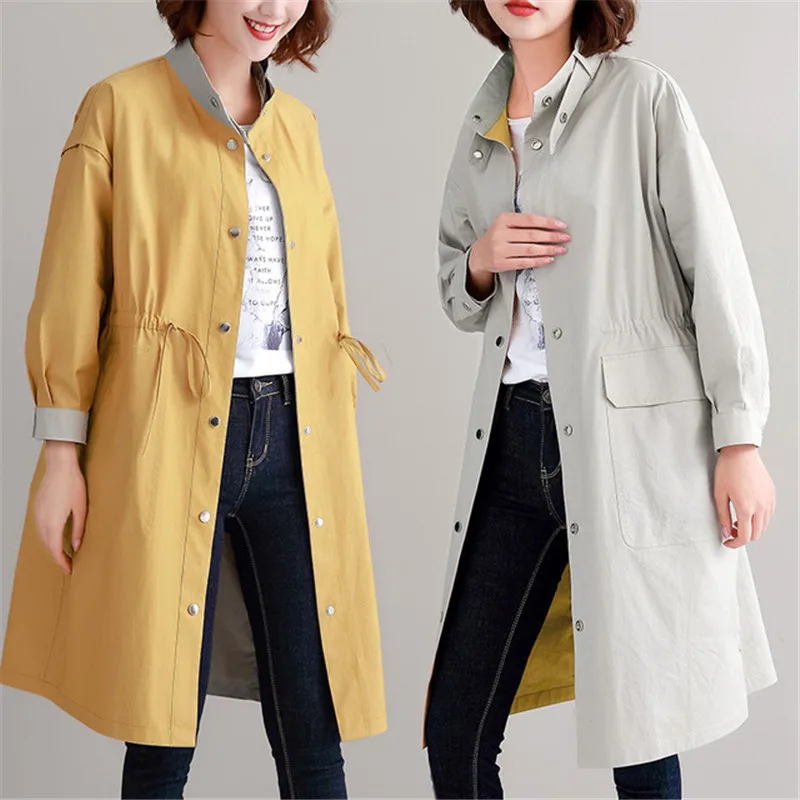High Quality Women Trench Coat Fashion Double-faced Wear Long Outwear Large Size Windbreaker Female Spring Women Basic Coat A664
High Quality Women Trench Coat Fashion Double-faced Wear Long Outwear Large Size Windbreaker Female Spring Women Basic Coat A664