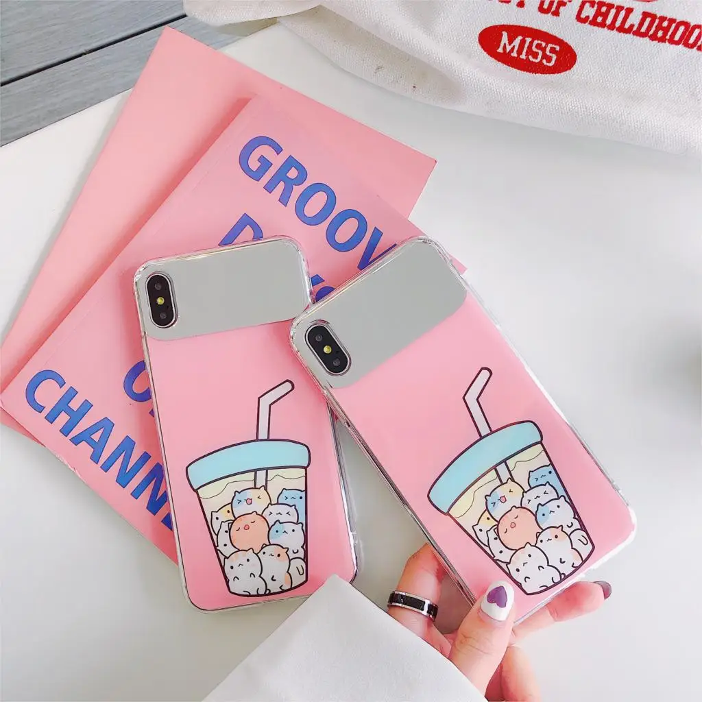 For iPhone Xs Max Xs XR 6 7 8Plus Case Cat Cup Glossy Makeup Mirror Soft TPU Cover Phone Case
For iPhone Xs Max Xs XR 6 7 8Plus Case Cat Cup Glossy Makeup Mirror Soft TPU Cover Phone Case