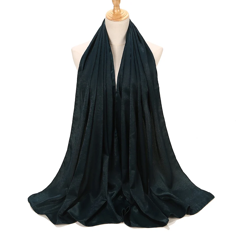 Beautiful Satin Plain Hijab Muslim Female