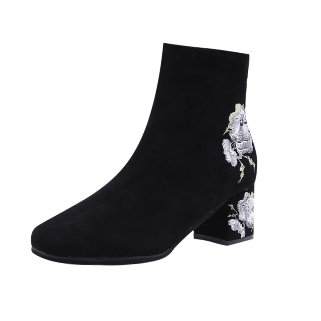 SAGACE Boots Women Embroider High Ankle Shoes Boots Black Flock Round Toe Zipper Red White Flower Shoes Ladies Short Boot 1DEC11
SAGACE Boots Women Embroider High Ankle Shoes Boots Black Flock Round Toe Zipper Red White Flower Shoes Ladies Short Boot 1DEC11