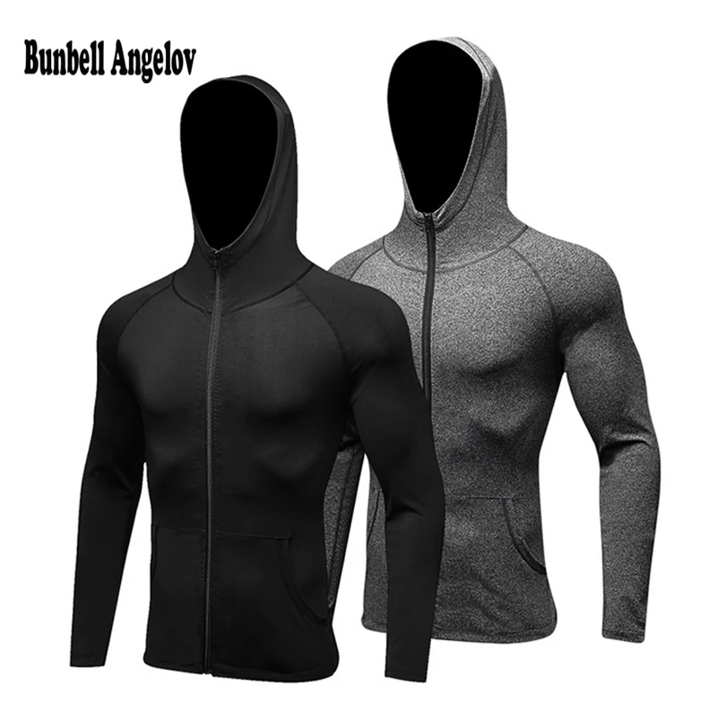 2018 GYMS Hoodie Long Sleeve T-Shirt Men Hat+Zipper T-shirts Dry Technology Clothing Top Fitness Men's Sportswear Rashgard
2018 GYMS Hoodie Long Sleeve T-Shirt Men Hat+Zipper T-shirts Dry Technology Clothing Top Fitness Men's Sportswear Rashgard