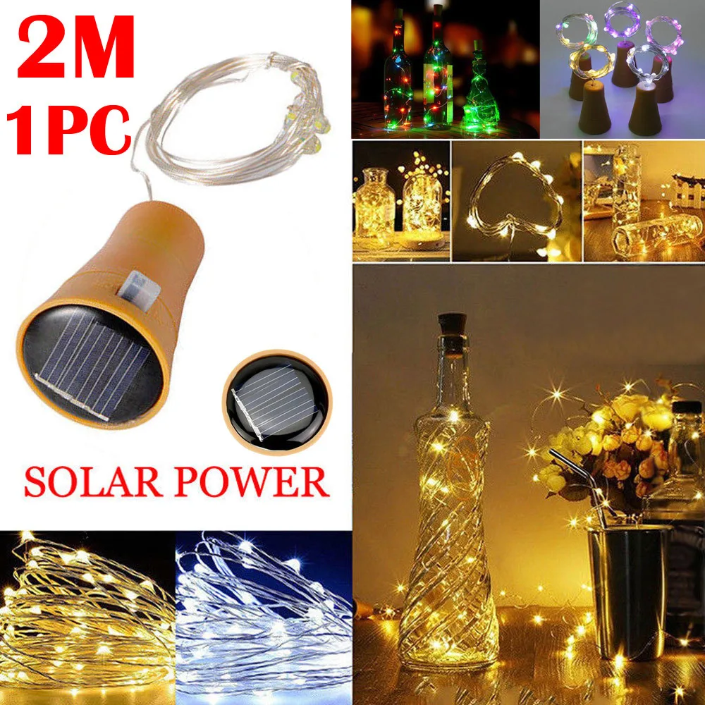 1PC 2M Solar Cork Wine Bottle Stopper Copper Wire String Lights Fairy Lamps Outdoor Party Wedding Decoration Home decor
1PC 2M Solar Cork Wine Bottle Stopper Copper Wire String Lights Fairy Lamps Outdoor Party Wedding Decoration Home decor