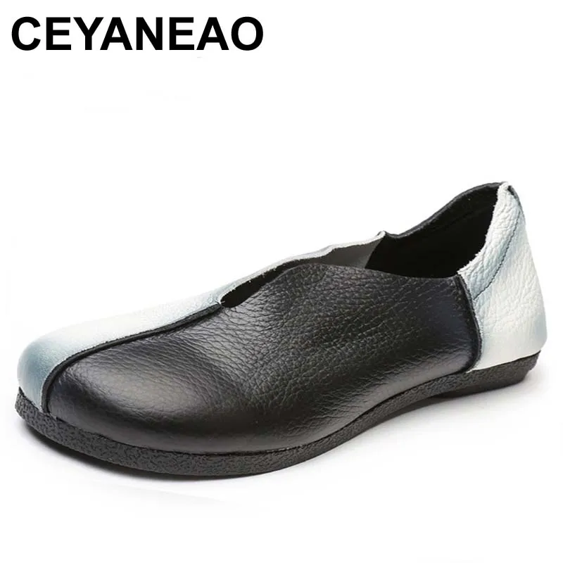 CEYANEAOWomen's Handmade Shoes Genuine Leather Flat Slip-resistant Mother Shoes Woman Loafers Soft Single Casual Shoes Women Fla
CEYANEAOWomen's Handmade Shoes Genuine Leather Flat Slip-resistant Mother Shoes Woman Loafers Soft Single Casual Shoes Women Fla