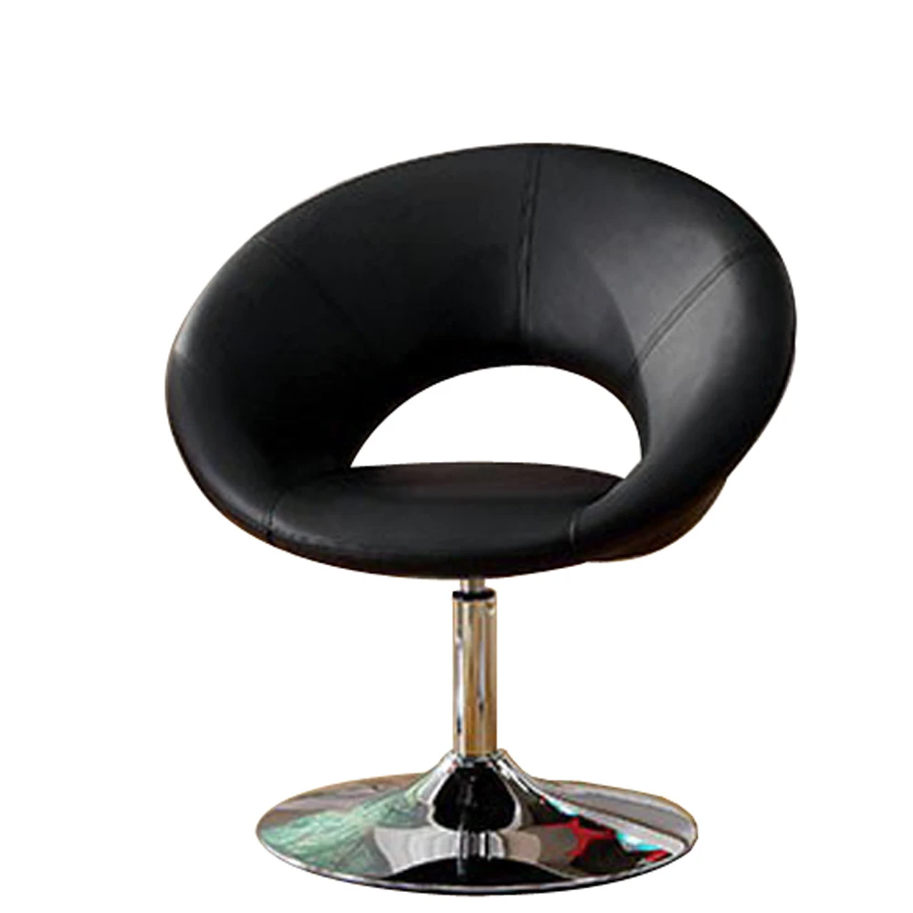 Sophisticated Swivel Accent Leatherette Chair, Black