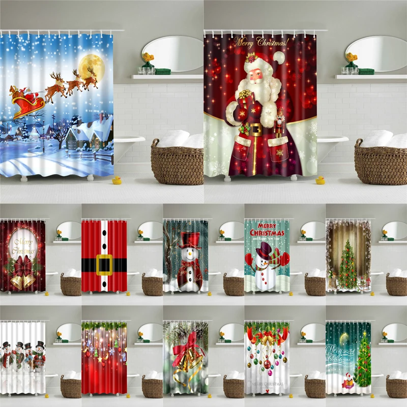 180*180cm Waterproof Shower Curtain for Bathroom Christmas Print Bathtub Curtains Decoration Polyester Bath Curtain 1PC
180*180cm Waterproof Shower Curtain for Bathroom Christmas Print Bathtub Curtains Decoration Polyester Bath Curtain 1PC