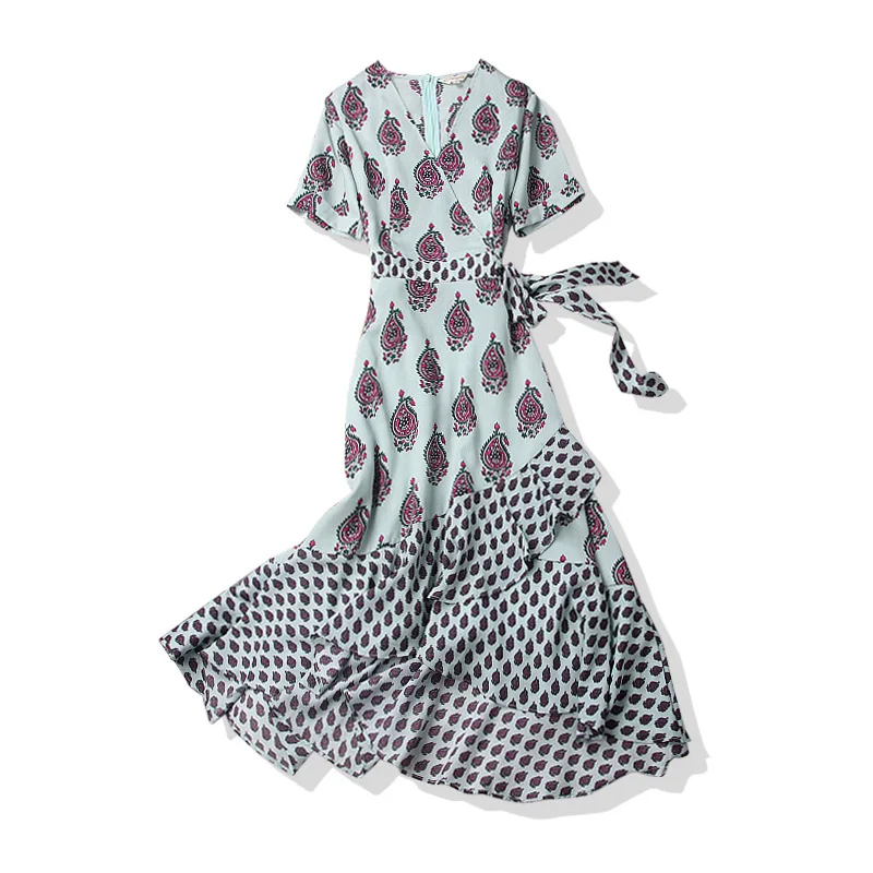 Women fashion elegant patterns block elegant dress short sleeve ruffles sashes chiffon dresses new 2018 spring summer
Women fashion elegant patterns block elegant dress short sleeve ruffles sashes chiffon dresses new 2018 spring summer