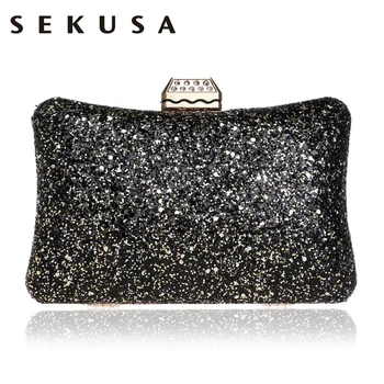 SEKUSA Sequined Elegant Women Evening Bag With Handle Chain Shoulder Handbags Diamonds Metal Party Wedding Purse Bag
SEKUSA Sequined Elegant Women Evening Bag With Handle Chain Shoulder Handbags Diamonds Metal Party Wedding Purse Bag