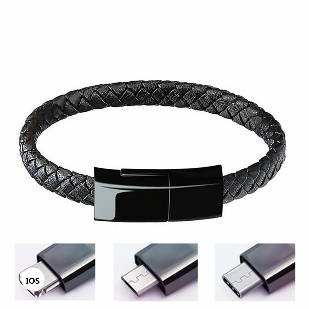 Travel Micro USB Phone Fast Charging For iPhone X XS XR Leather Bracelet Charge For iPhone/Android/Type C Usb Phone Charger Cord
Travel Micro USB Phone Fast Charging For iPhone X XS XR Leather Bracelet Charge For iPhone/Android/Type C Usb Phone Charger Cord