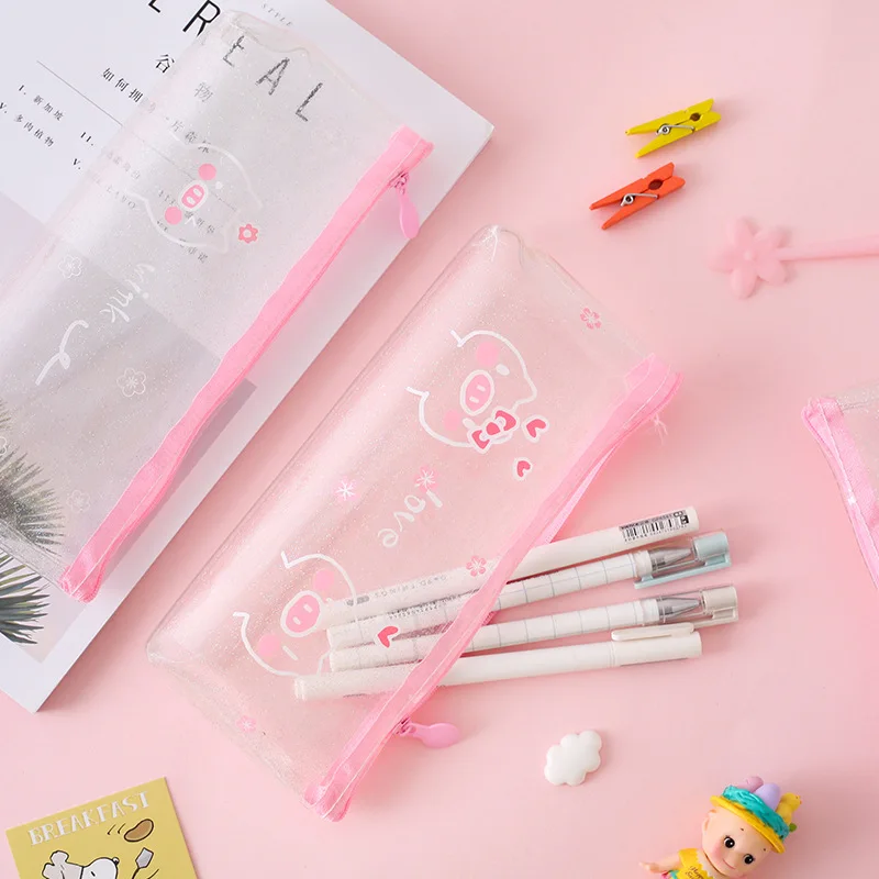 Transparent Cherry Pig Pencil Bag Cute PVC Stationery pen pouch Storage Organizer Pencil Case School Supplies
Transparent Cherry Pig Pencil Bag Cute PVC Stationery pen pouch Storage Organizer Pencil Case School Supplies
