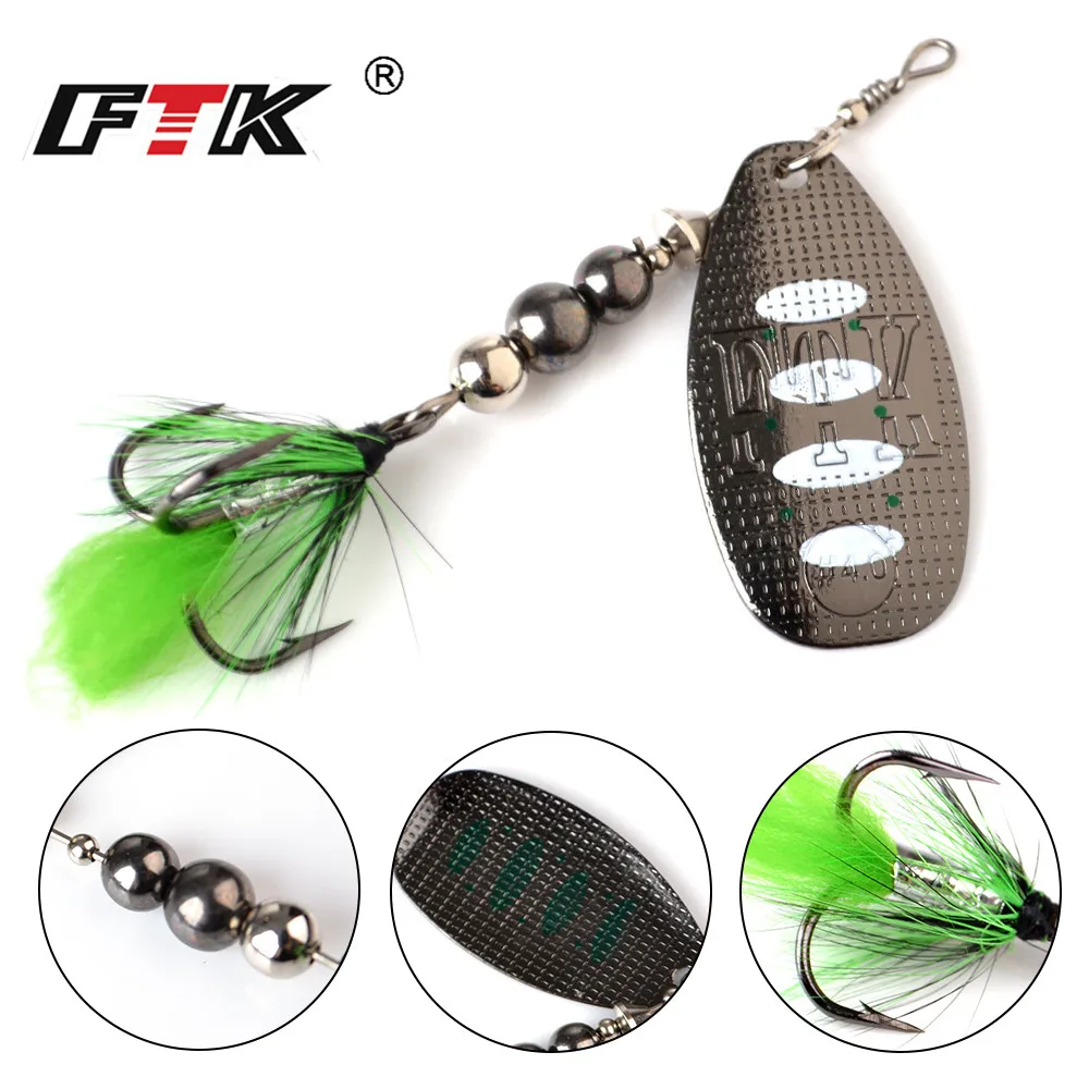 FTK Fishing Lure Spinner Bait Lures 1pcs 8g 13g 19g Metal Bass Hard Bait With Feather Treble Hooks Wobblers Pike Tackle
FTK Fishing Lure Spinner Bait Lures 1pcs 8g 13g 19g Metal Bass Hard Bait With Feather Treble Hooks Wobblers Pike Tackle