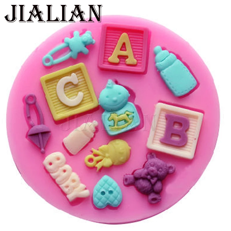 ABC Baby Shower Party bottle Trojans bear cake decorating tools DIY fondant silicone mold chocolate sugar art displays T0139
ABC Baby Shower Party bottle Trojans bear cake decorating tools DIY fondant silicone mold chocolate sugar art displays T0139
