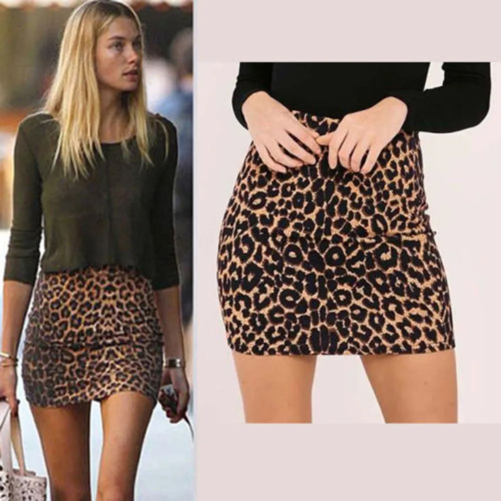 New Skirt Women's Leopard Printed Skirt High Waist Sexy Pencil Bodycon Hip Mini Skirt Fits All Seasons Female faldas jupe femme
New Skirt Women's Leopard Printed Skirt High Waist Sexy Pencil Bodycon Hip Mini Skirt Fits All Seasons Female faldas jupe femme