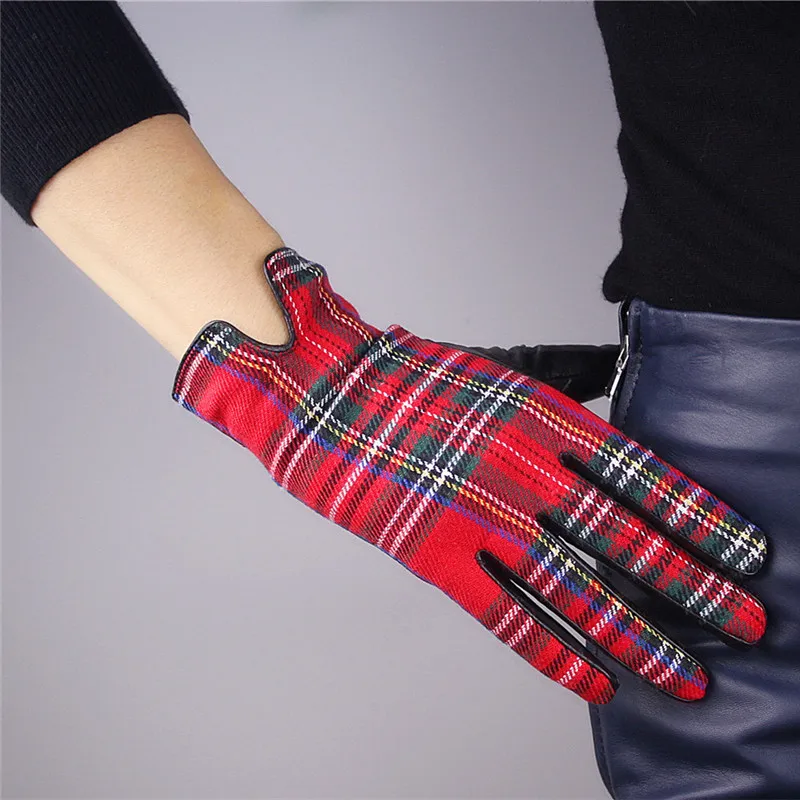 Genuine Leather Gloves Fashion Scottish Tweed Female Short Style Woolen Vintage French Elegance Sheepskin Woman's Gloves TB99
Genuine Leather Gloves Fashion Scottish Tweed Female Short Style Woolen Vintage French Elegance Sheepskin Woman's Gloves TB99