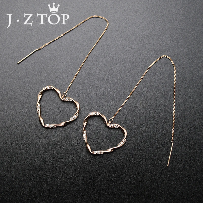 JZTOP Romantic Spiral Heart Zircon Ear Line For Woman Simple Rose Gold Color Geometry Long Drop Earring Female Party Jewelry
JZTOP Romantic Spiral Heart Zircon Ear Line For Woman Simple Rose Gold Color Geometry Long Drop Earring Female Party Jewelry