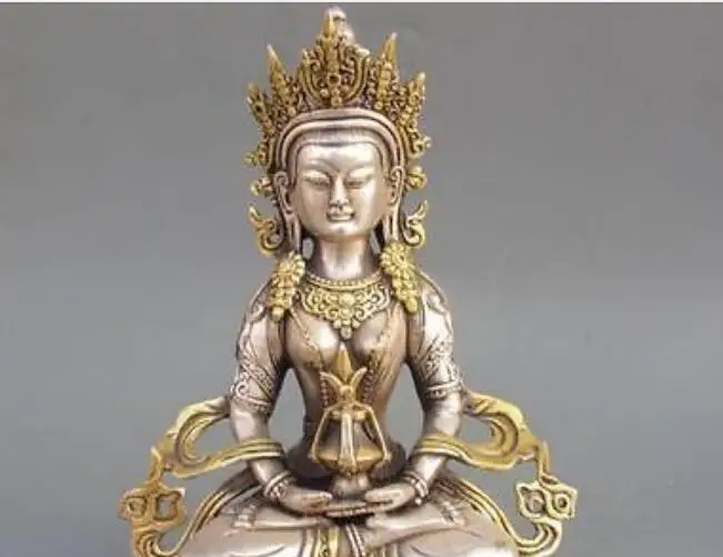 Винтажный тибетский серебряный Медный позолоченный Фотообои|buddha statue|statues buddhastatue