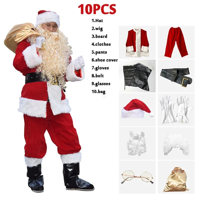 A Full Set Of Christmas Costumes Santa Claus For Adults Red Christmas Clothes Santa Claus Costume Halloween Luxury Suit 2018 New
A Full Set Of Christmas Costumes Santa Claus For Adults Red Christmas Clothes Santa Claus Costume Halloween Luxury Suit 2018 New