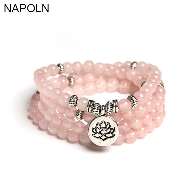 NAPOLN 108 Mala Bead Pink Stone Bracelet Lotus Charm Bracelets For Women Men 2018 Yoga Bracelet Yoga Jewellery Dropshipping
NAPOLN 108 Mala Bead Pink Stone Bracelet Lotus Charm Bracelets For Women Men 2018 Yoga Bracelet Yoga Jewellery Dropshipping